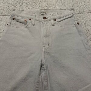 Madewell White Slim Wide-Leg Crop Jeans